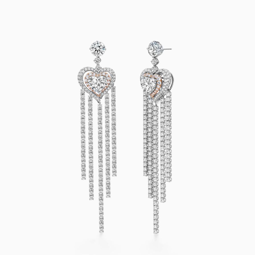 Pulsating Two-tone Tassel Halo Pavé Bypass Earrings Pulsating Two-tone Tassel Halo Pavé Bypass Earrings