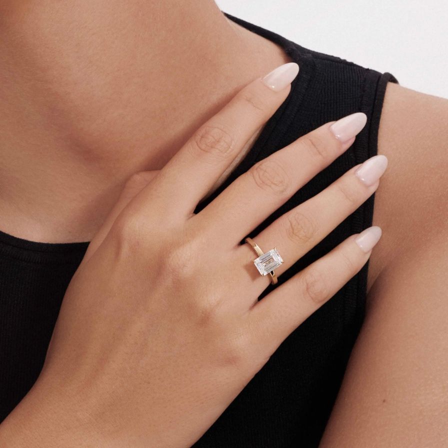 Classic Lab-Grown Emerald Poise Engagement Ring Classic Lab-Grown Emerald Poise Engagement Ring