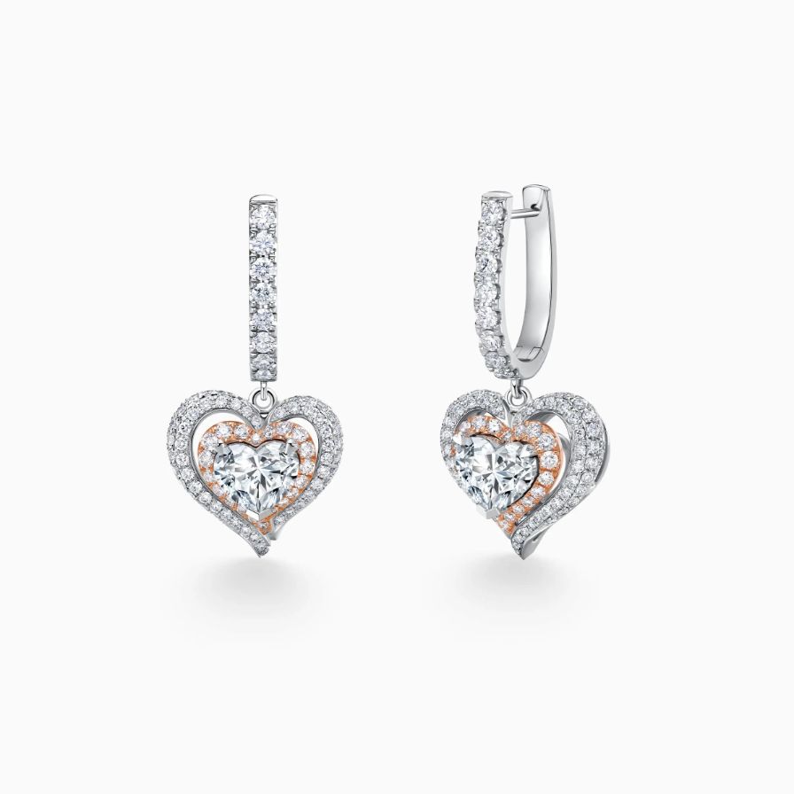 Pulsating Two-tone Halo Pavé Bypass Earrings Pulsating Two-tone Halo Pavé Bypass Earrings