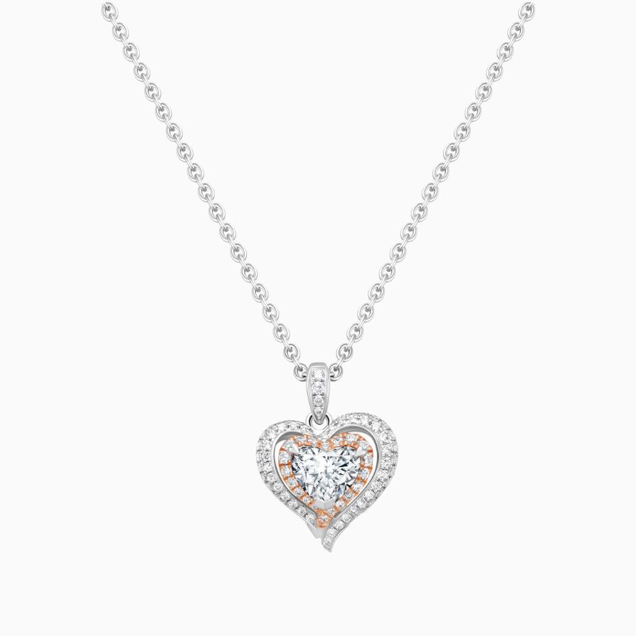 Pulsating Two-tone Halo Pavé Bypass Necklace Pulsating Two-tone Halo Pavé Bypass Necklace