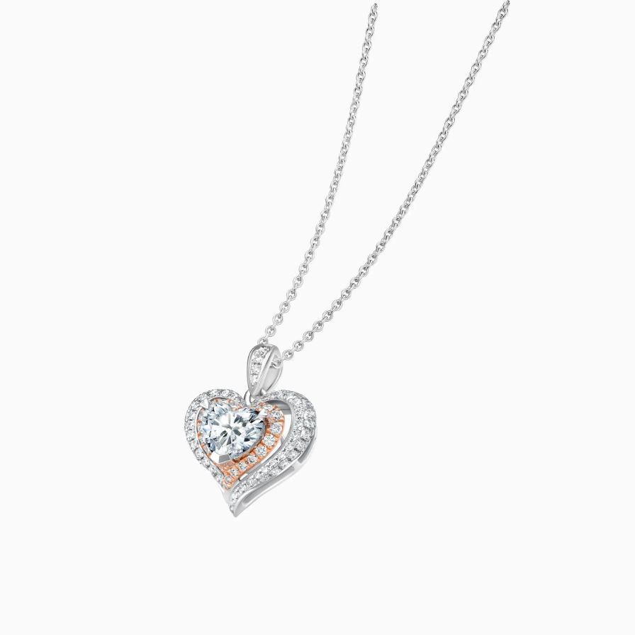 Pulsating Two-tone Halo Pavé Bypass Necklace Pulsating Two-tone Halo Pavé Bypass Necklace