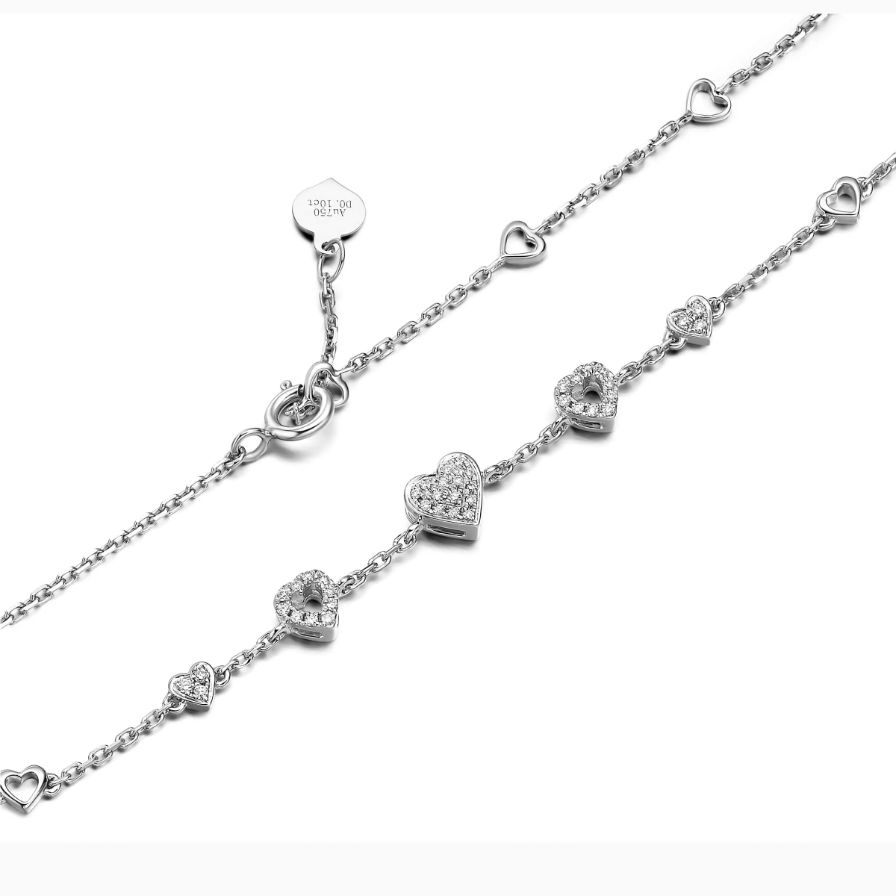Micro Pavé Heart Shaped Bracelet Micro Pavé Heart Shaped Bracelet