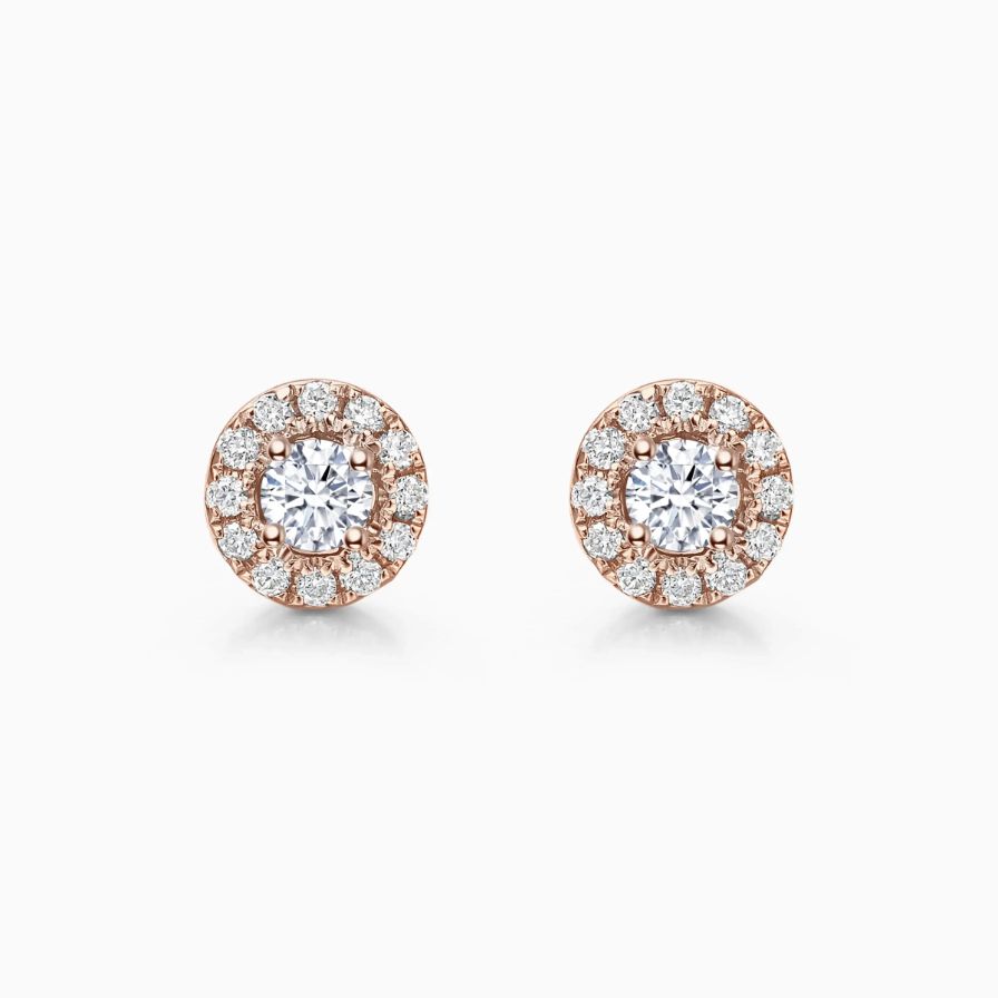 Round Halo Diamond Platinum Studs Round Halo Diamond Platinum Studs
