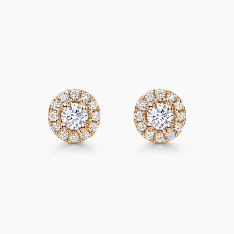 Round Halo Diamond Platinum Studs Round Halo Diamond Platinum Studs