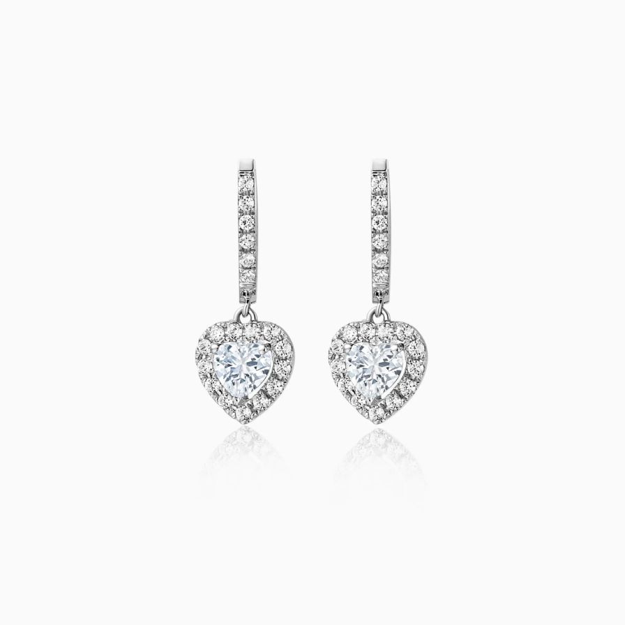 Heart Shaped Halo Pavé Earrings Heart Shaped Halo Pavé Earrings