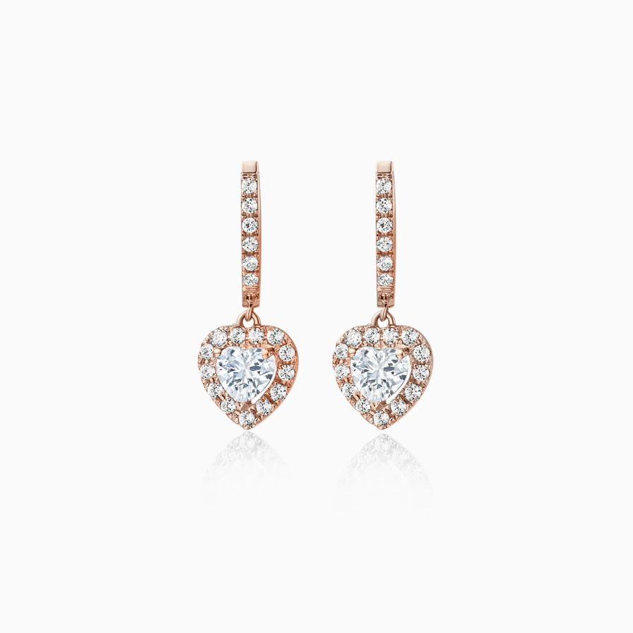 Heart Shaped Halo Pavé Earrings Heart Shaped Halo Pavé Earrings
