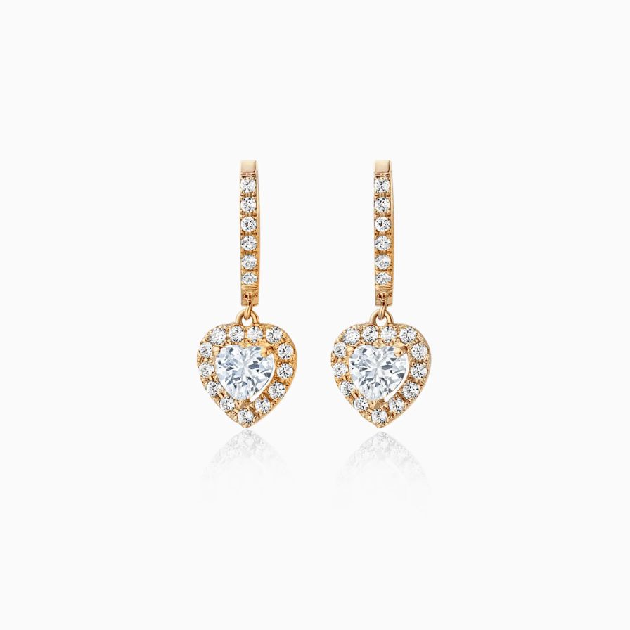 Heart Shaped Halo Pavé Earrings Heart Shaped Halo Pavé Earrings