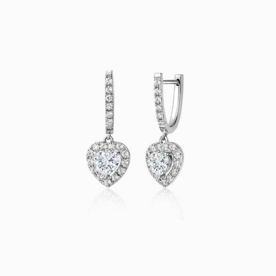 Heart Shaped Halo Pavé Earrings Heart Shaped Halo Pavé Earrings