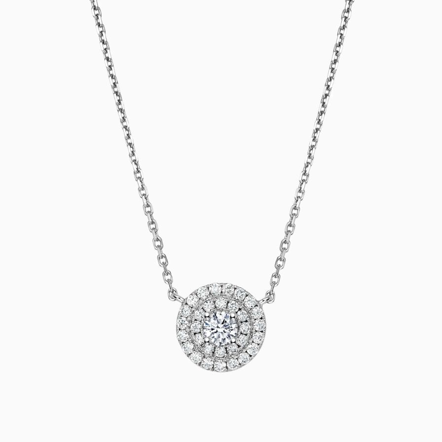 Luxury Double Halo Diamond Necklace Luxury Double Halo Diamond Necklace