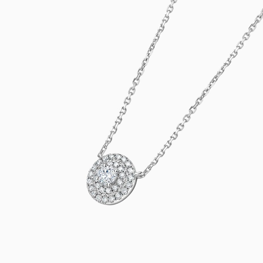 Luxury Double Halo Diamond Necklace Luxury Double Halo Diamond Necklace