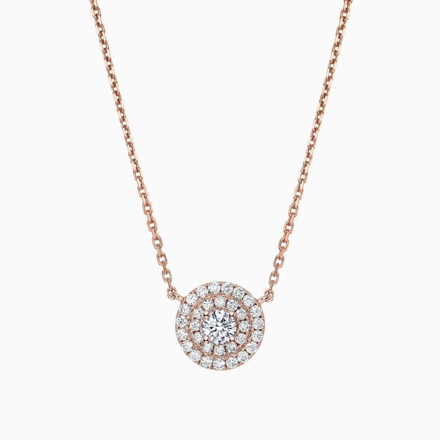 Luxury Double Halo Diamond Necklace Luxury Double Halo Diamond Necklace
