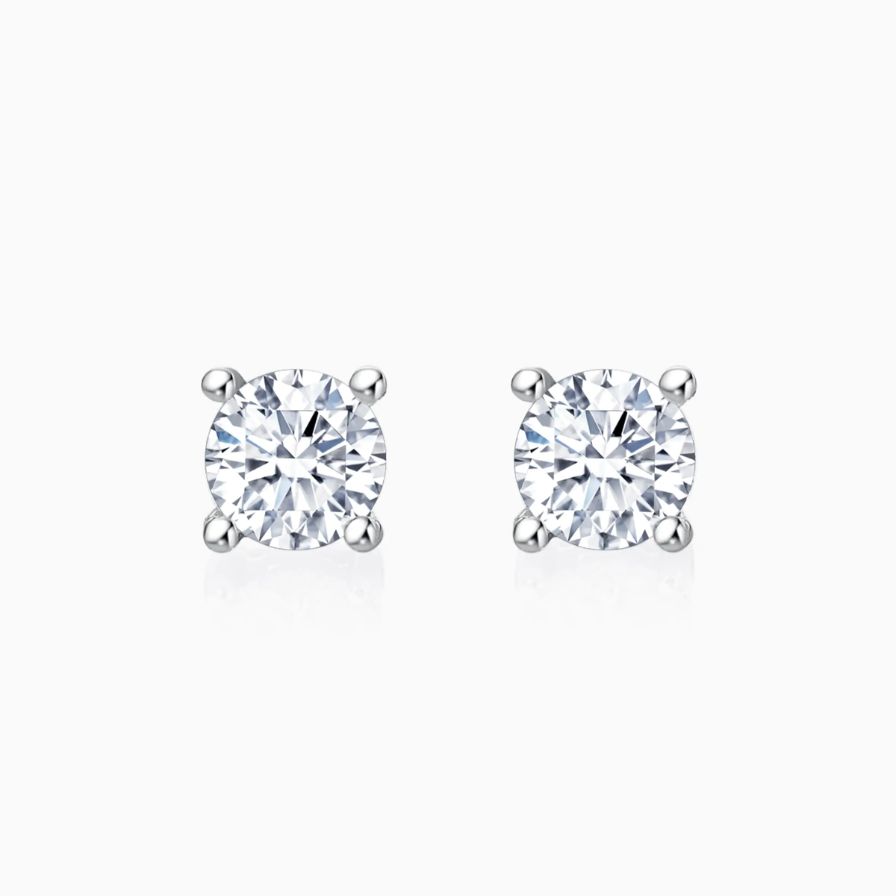 Round Solitaire with 4-Prong Studs Round Solitaire with 4-Prong Studs