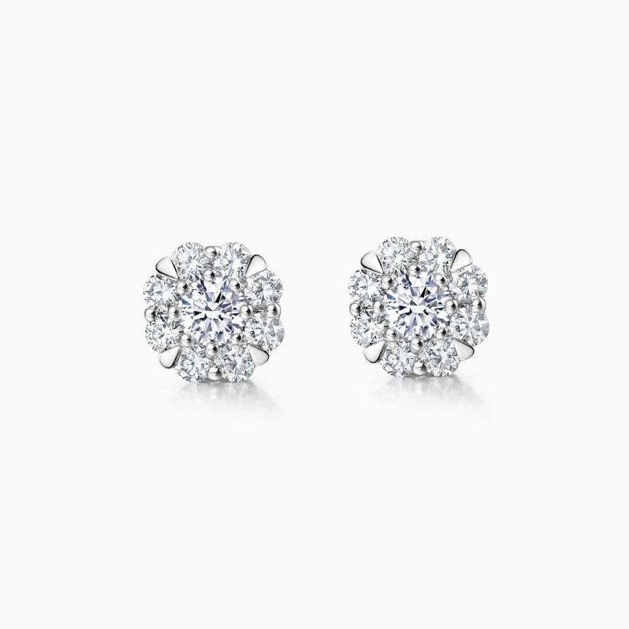 Floral Halo Diamonds Pavé Studs Floral Halo Diamonds Pavé Studs