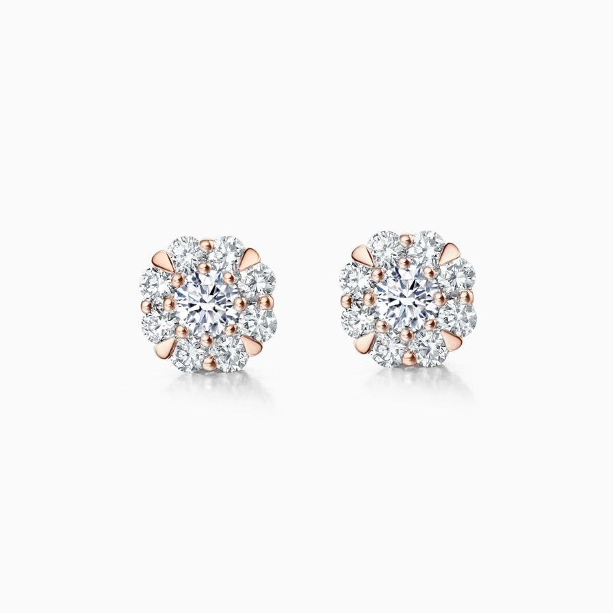 Floral Halo Diamonds Pavé Studs Floral Halo Diamonds Pavé Studs