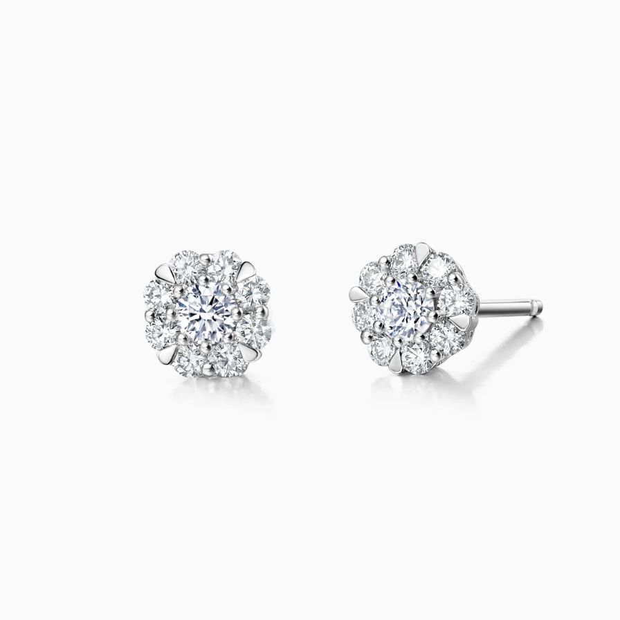 Floral Halo Diamonds Pavé Studs Floral Halo Diamonds Pavé Studs