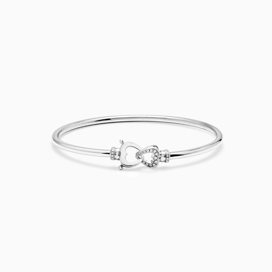 Twin Heart Shaped Lock Diamonds Pavé Bracelet Twin Heart Shaped Lock Diamonds Pavé Bracelet