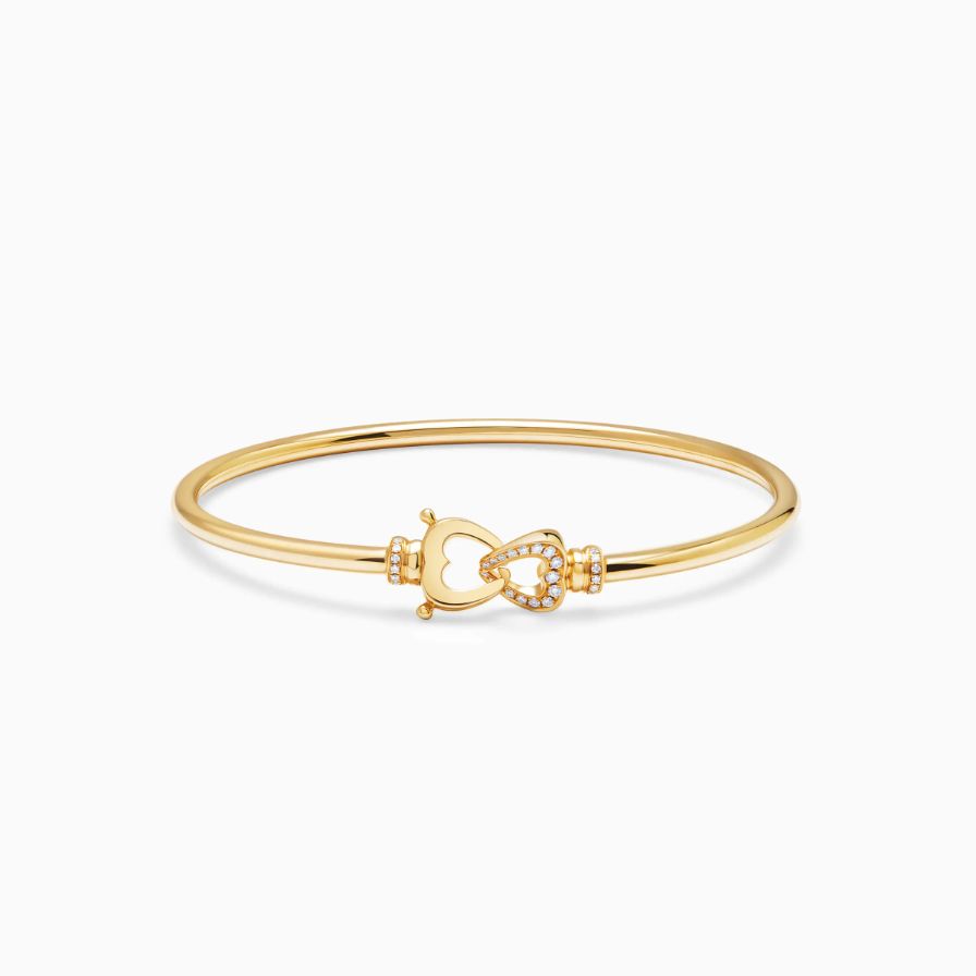 Twin Heart Shaped Lock Diamonds Pavé Bracelet Twin Heart Shaped Lock Diamonds Pavé Bracelet