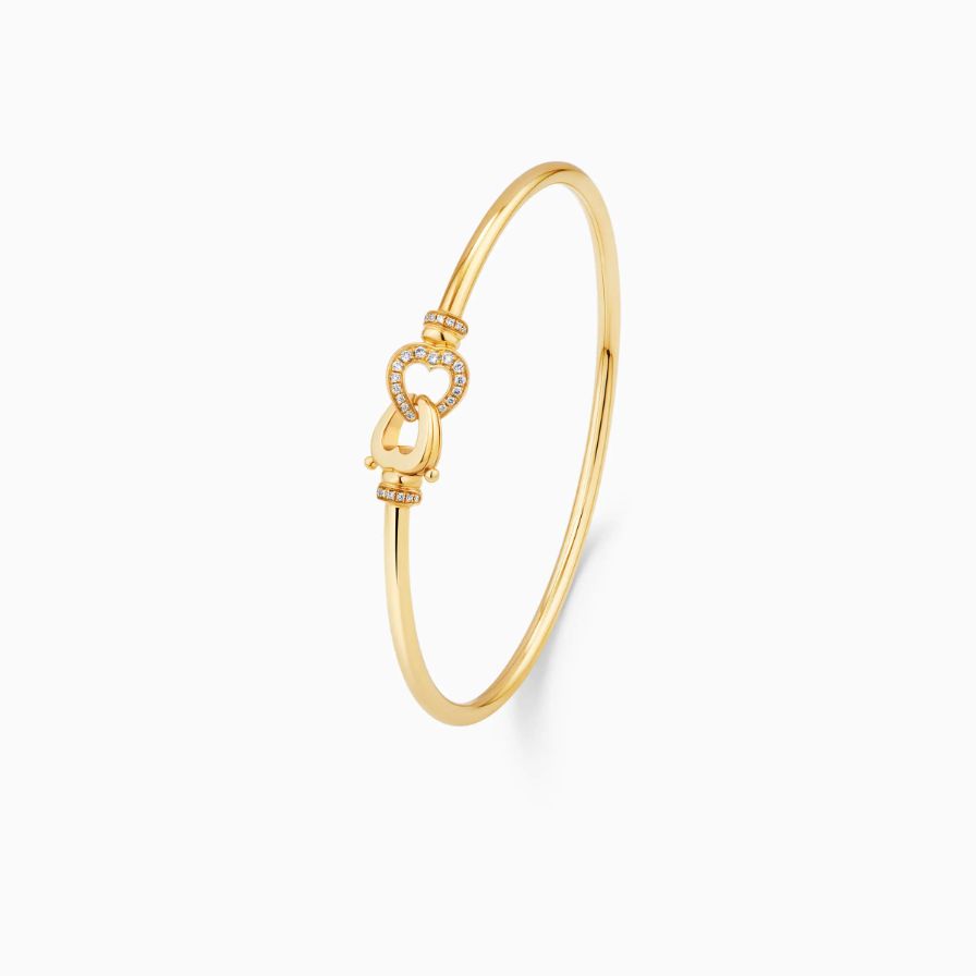 Twin Heart Shaped Lock Diamonds Pavé Bracelet Twin Heart Shaped Lock Diamonds Pavé Bracelet
