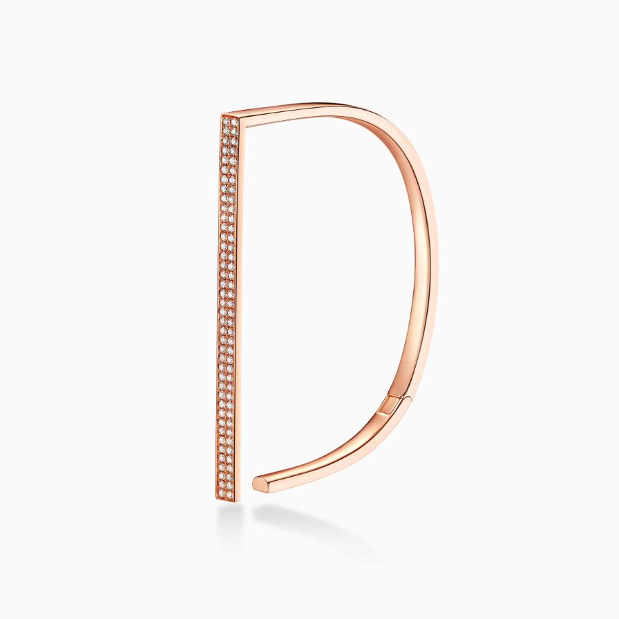 D Shaped Diamonds Pavé Rose Gold Bracelet D Shaped Diamonds Pavé Rose Gold Bracelet