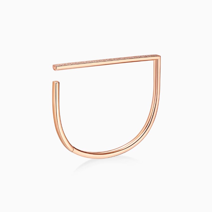 D Shaped Diamonds Pavé Rose Gold Bracelet D Shaped Diamonds Pavé Rose Gold Bracelet