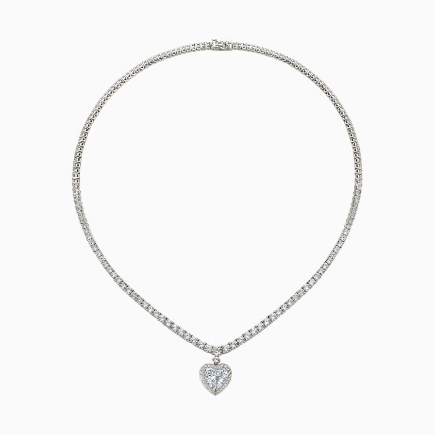 Heart Shaped Halo Pavé Necklace Heart Shaped Halo Pavé Necklace