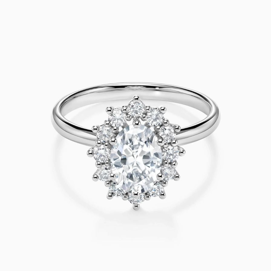 Lab-Grown Oval-cut Wreath Simple Engagement Ring Lab-Grown Oval-cut Wreath Simple Engagement Ring