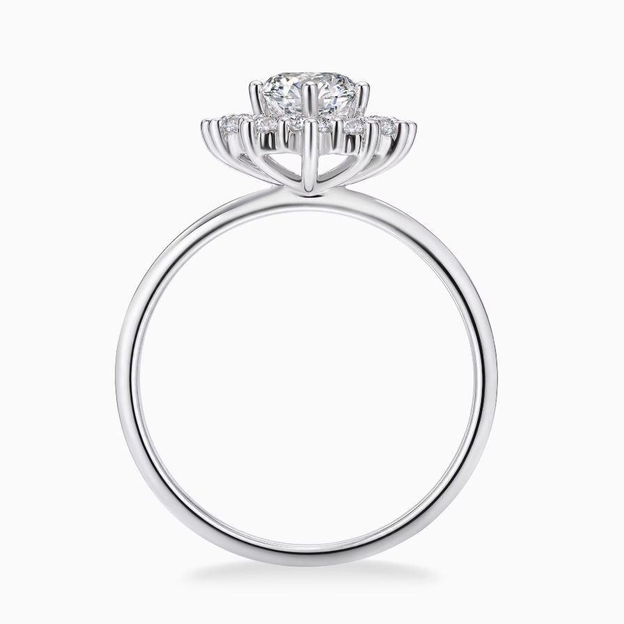 Lab-Grown Oval-cut Wreath Simple Engagement Ring Lab-Grown Oval-cut Wreath Simple Engagement Ring