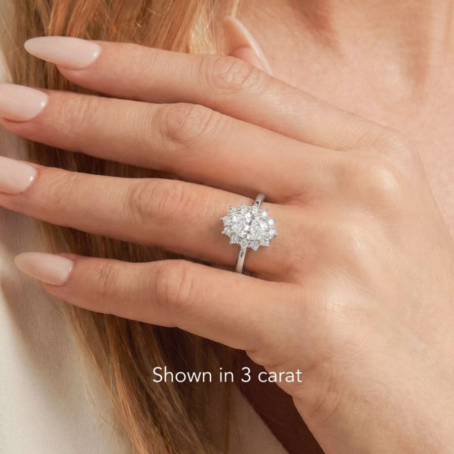 Lab-Grown Oval-cut Wreath Simple Engagement Ring Lab-Grown Oval-cut Wreath Simple Engagement Ring