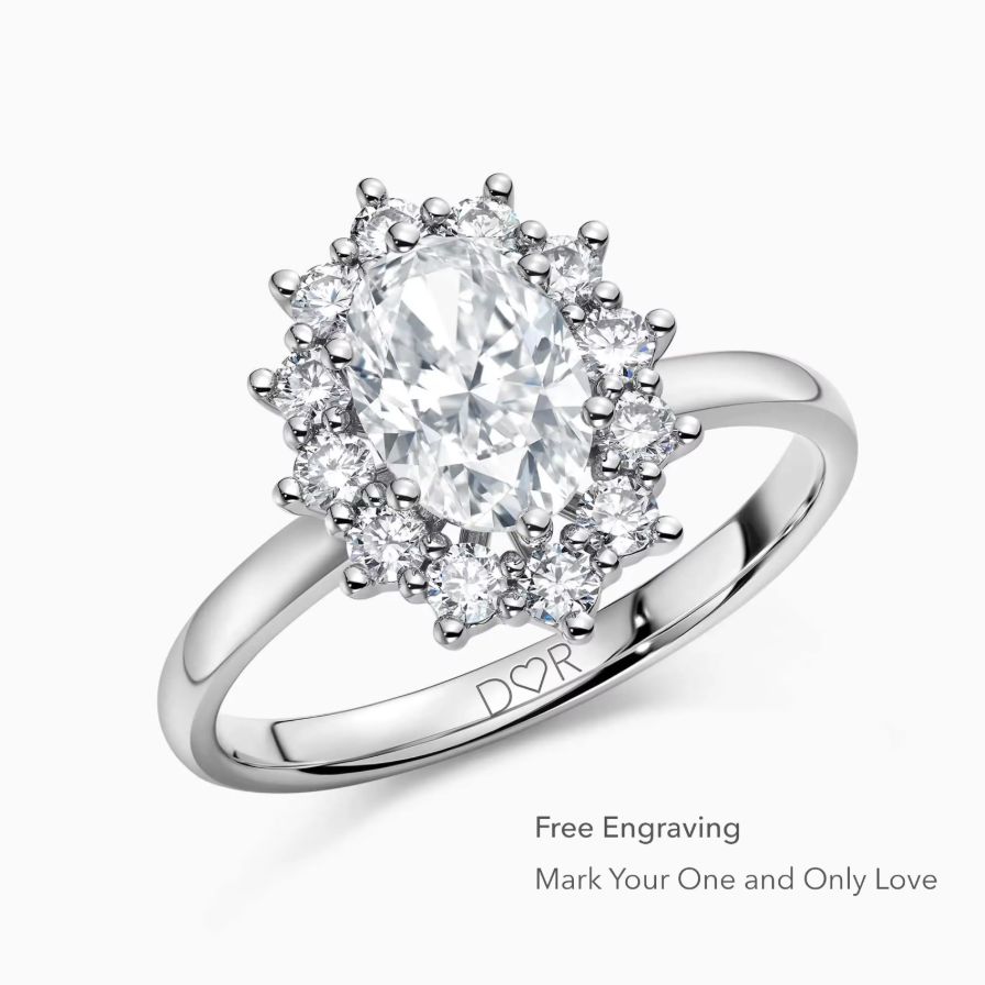 Lab-Grown Oval-cut Wreath Simple Engagement Ring Lab-Grown Oval-cut Wreath Simple Engagement Ring