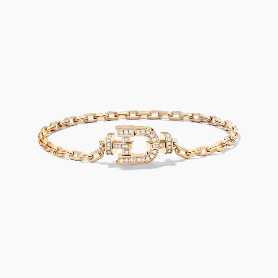 D Shaped Diamonds Pavé Platinum Bracelet D Shaped Diamonds Pavé Platinum Bracelet