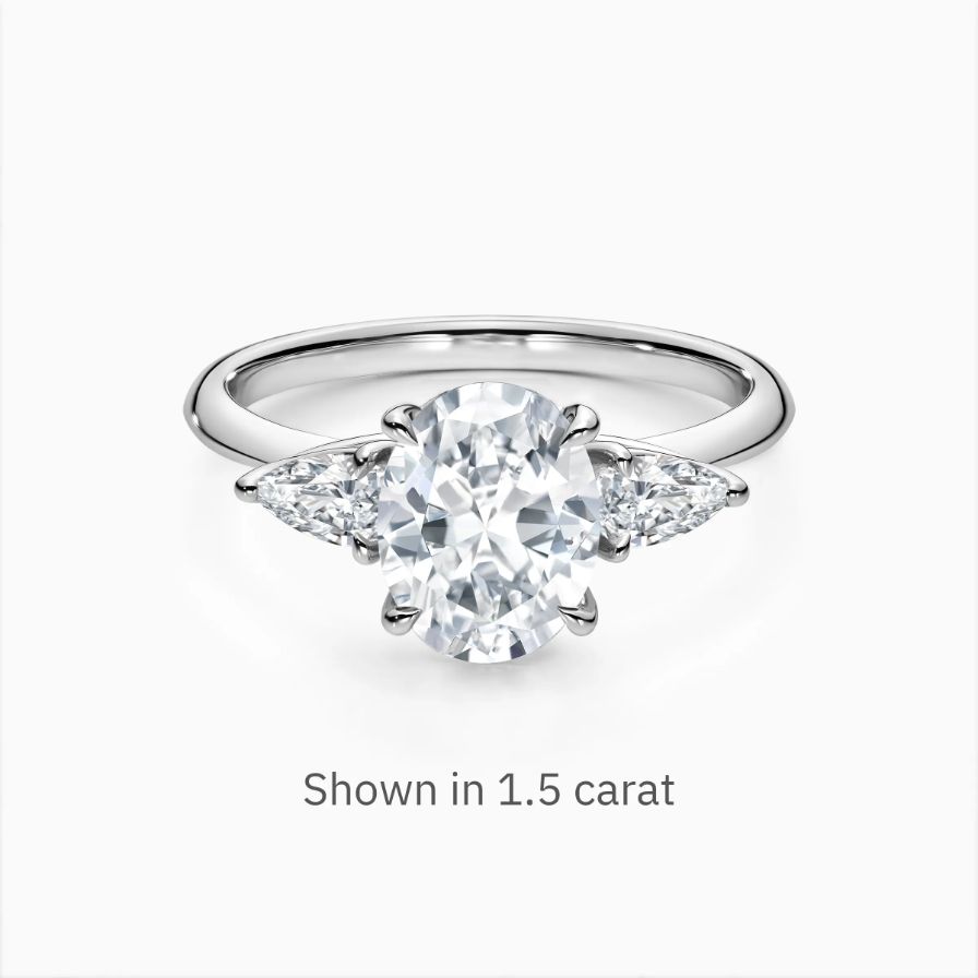 Serene Lab-Grown Oval Three Stones Engagement Ring Serene Lab-Grown Oval Three Stones Engagement Ring