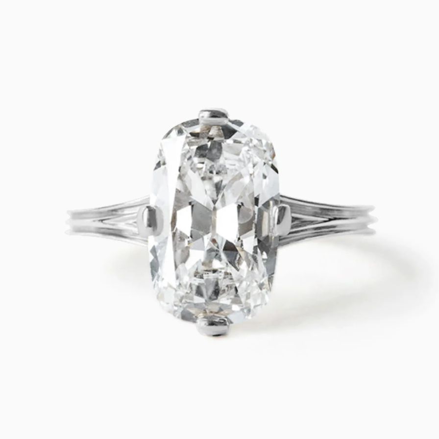 Vintage Lab-Grown Solitaire Elongated Cushion Engagement Ring Vintage Lab-Grown Solitaire Elongated Cushion Engagement Ring