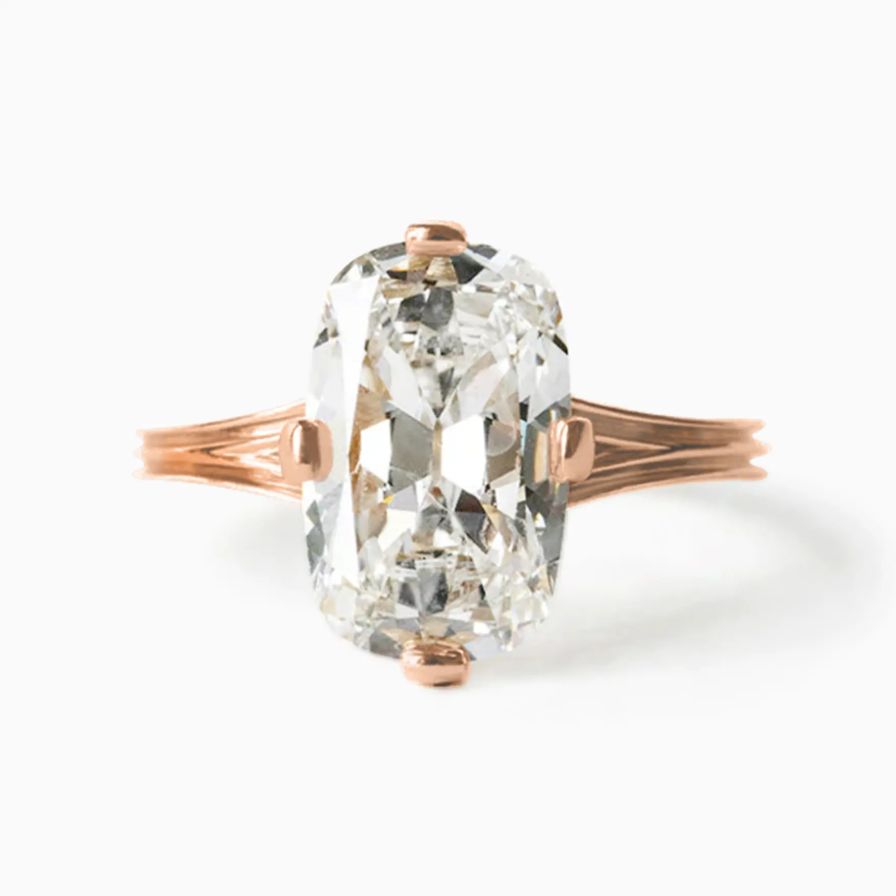 Vintage Lab-Grown Solitaire Elongated Cushion Engagement Ring Vintage Lab-Grown Solitaire Elongated Cushion Engagement Ring