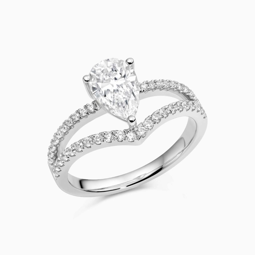 Lab-Grown Pear Split Shank Engagement Ring Lab-Grown Pear Split Shank Engagement Ring