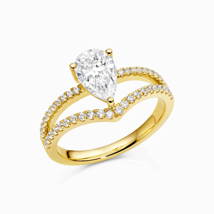 Lab-Grown Pear Split Shank Engagement Ring Lab-Grown Pear Split Shank Engagement Ring