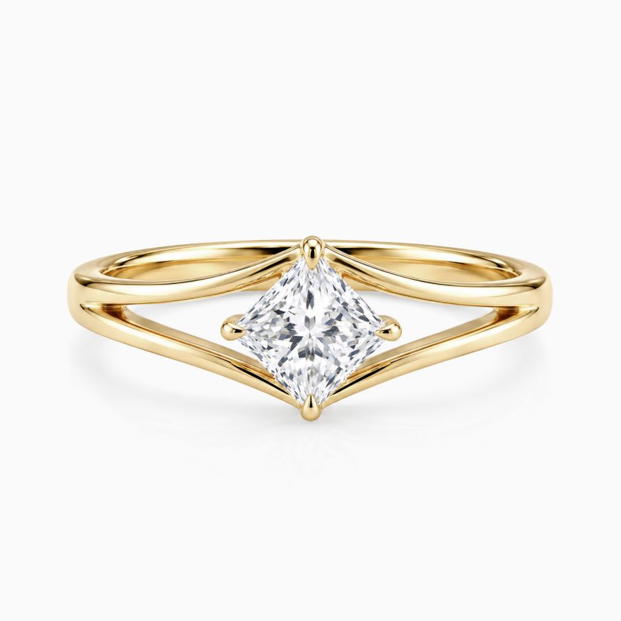 Princess Cut Twisted Moissanite Promise Ring Princess Cut Twisted Moissanite Promise Ring