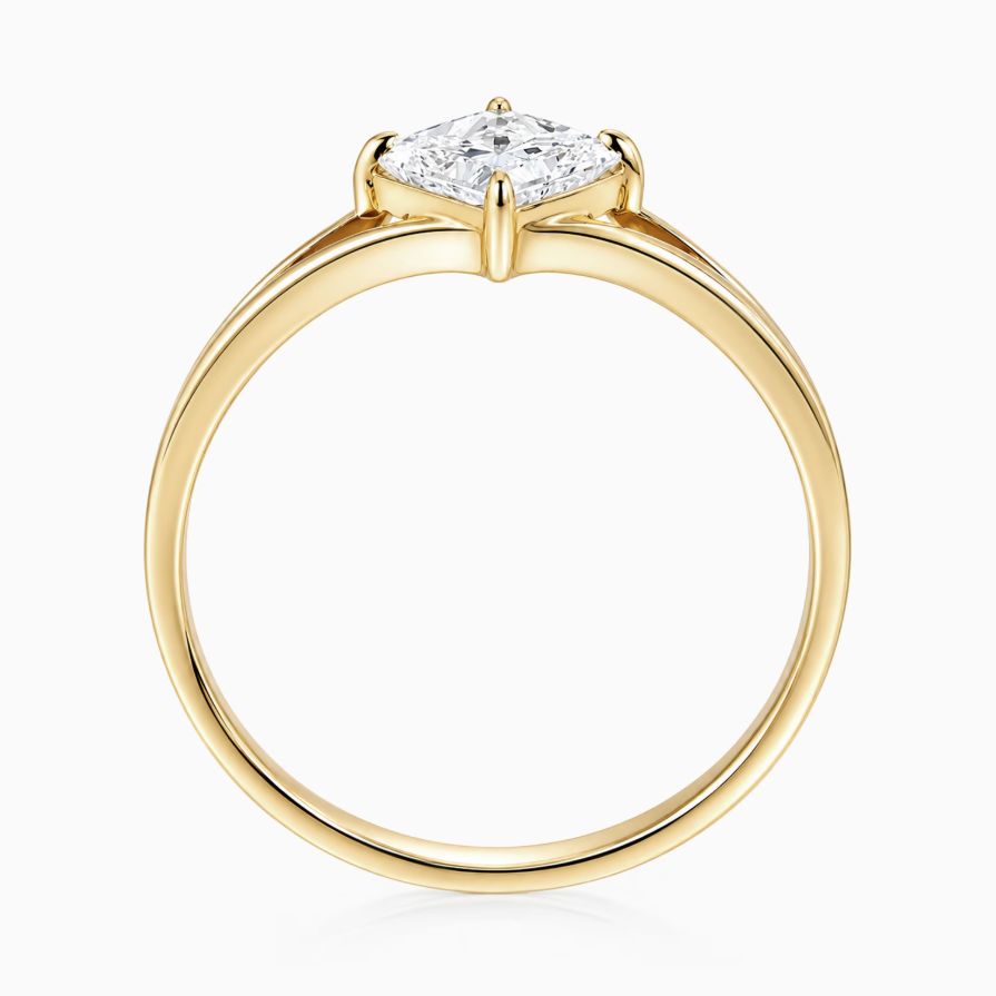 Princess Cut Twisted Moissanite Promise Ring Princess Cut Twisted Moissanite Promise Ring