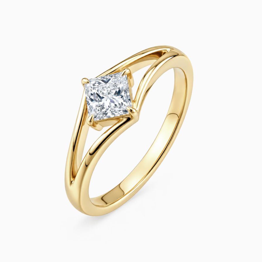 Princess Cut Twisted Moissanite Promise Ring Princess Cut Twisted Moissanite Promise Ring