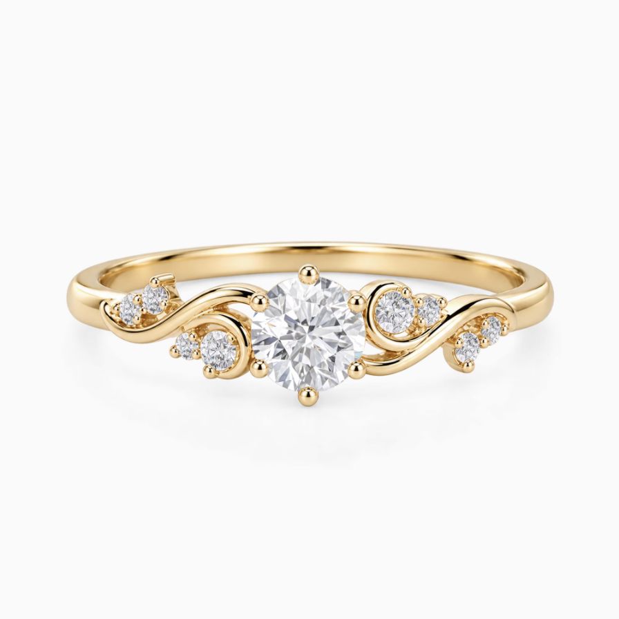 Round Vine Wave Zirconia Promise Ring Round Vine Wave Zirconia Promise Ring