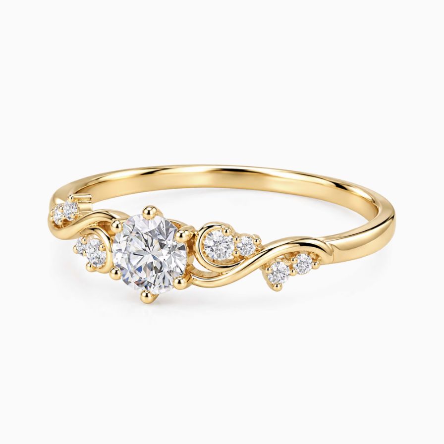 Round Vine Wave Zirconia Promise Ring Round Vine Wave Zirconia Promise Ring