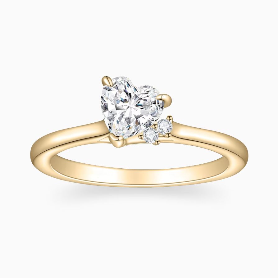 Heart Side Accent Zirconia Promise Ring Heart Side Accent Zirconia Promise Ring