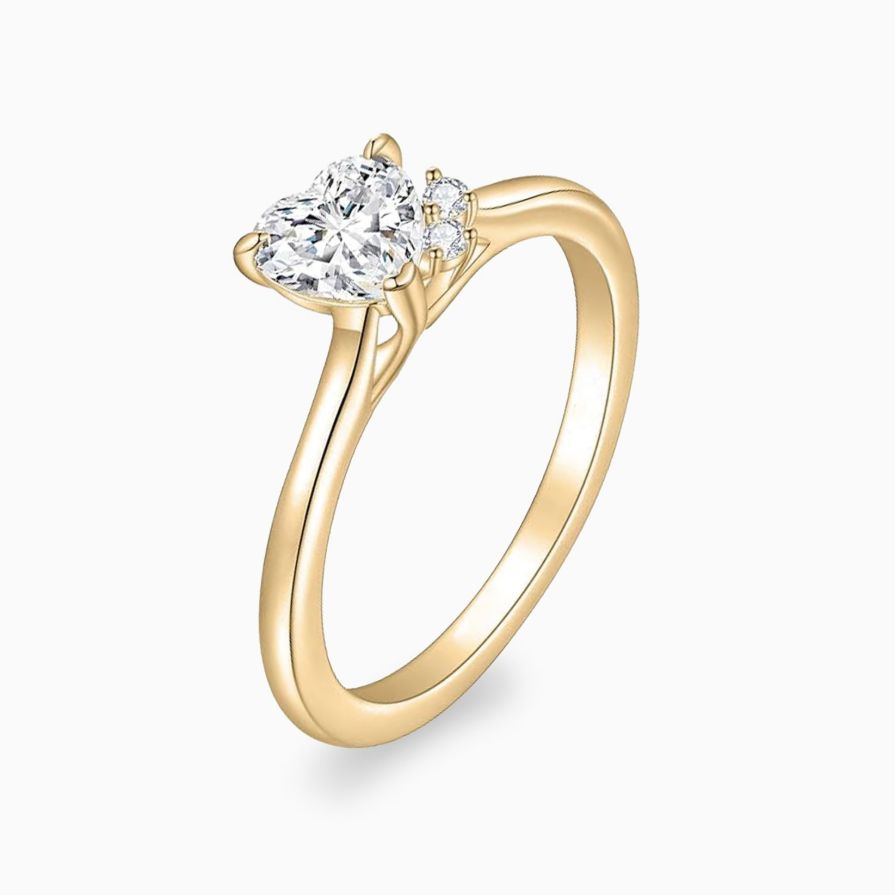 Heart Side Accent Zirconia Promise Ring Heart Side Accent Zirconia Promise Ring