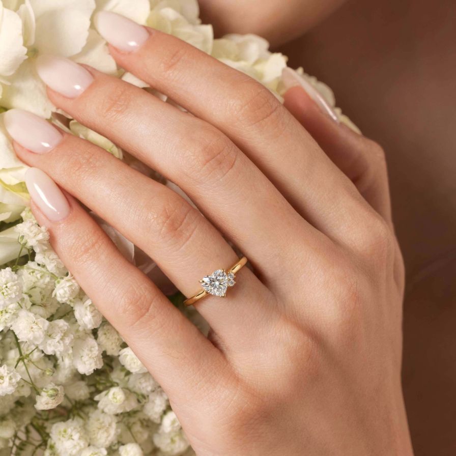 Heart Side Accent Zirconia Promise Ring Heart Side Accent Zirconia Promise Ring