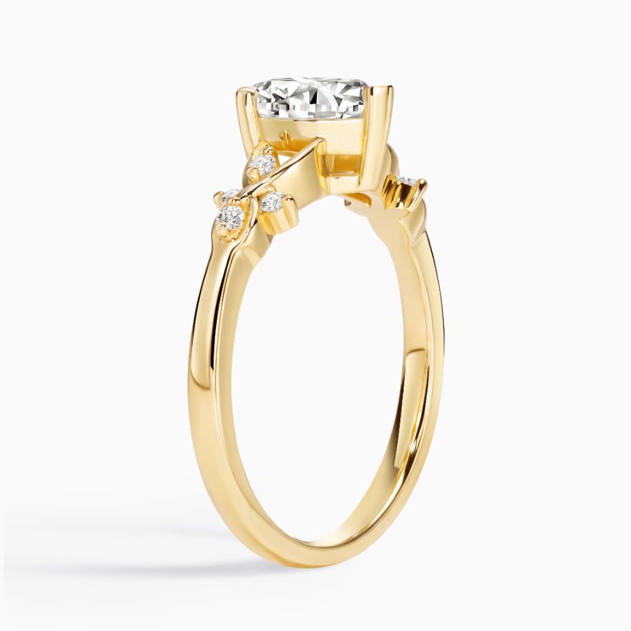 Twisted Vine Heart Zircon Promise Ring 18K Yellow Gold Plated Sterling Silver Twisted Vine Heart Zircon Promise Ring 18K Yellow Gold Plated Sterling Silver