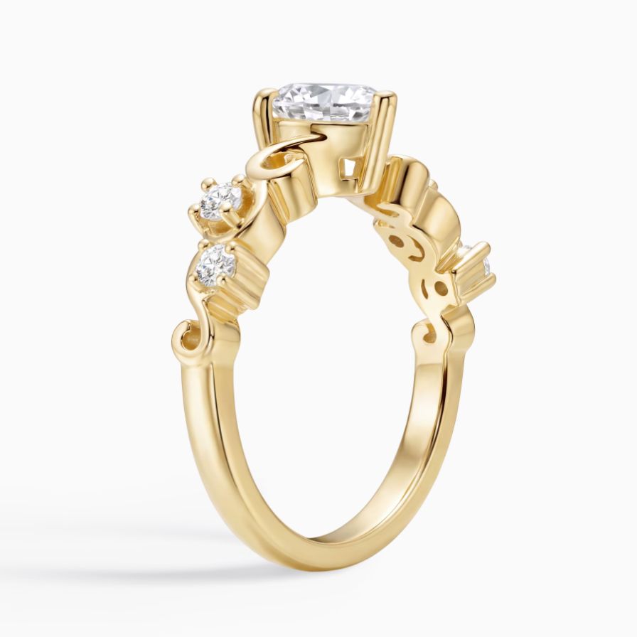 Scroll Swirl Heart Moissanite Promise Ring 18K Yellow Gold Plated Sterling Silver Scroll Swirl Heart Moissanite Promise Ring 18K Yellow Gold Plated Sterling Silver