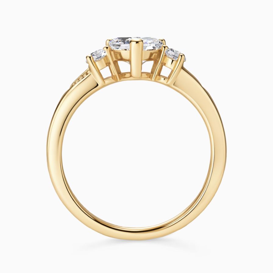 Side Stone Milgrain Heart Zircon Promise Ring 18K Yellow Gold Plated Sterling Silver Side Stone Milgrain Heart Zircon Promise Ring 18K Yellow Gold Plated Sterling Silver