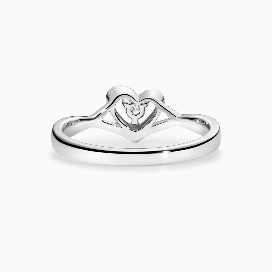 Open Heart Moissanite Solitaire Promise Ring 9K white gold Open Heart Moissanite Solitaire Promise Ring 9K white gold