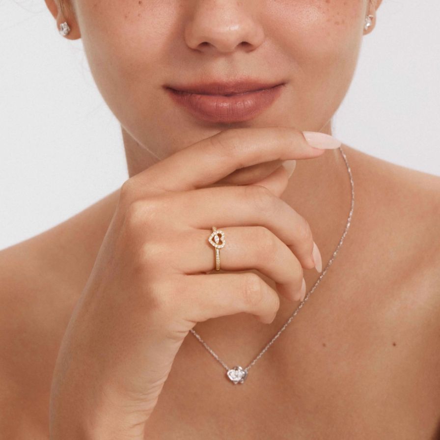 Outline Heart Marquise Zirconia Promise Ring 18K Yellow Gold Plated Sterling Silver Outline Heart Marquise Zirconia Promise Ring 18K Yellow Gold Plated Sterling Silver