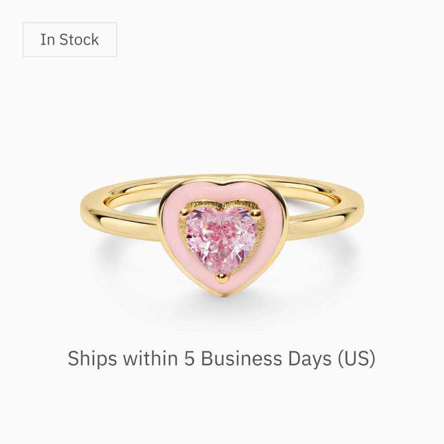 Lovely Pink Heart Zirconia Promise Ring Lovely Pink Heart Zirconia Promise Ring