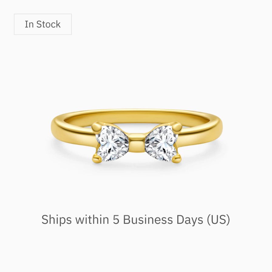 Twin Hearts Bow Zirconia Promise Ring Twin Hearts Bow Zirconia Promise Ring